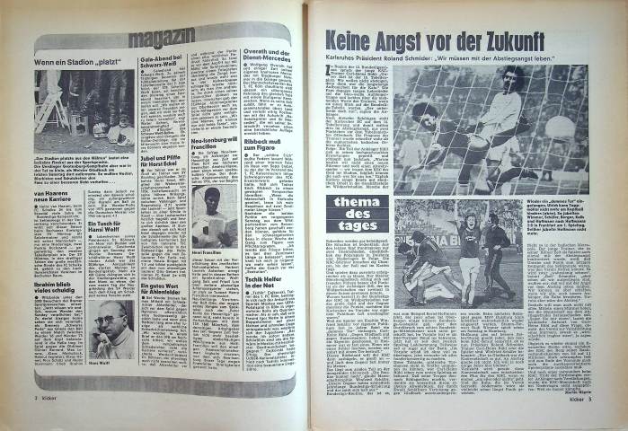 Inhaltsverzeichnis Kicker 91/1975