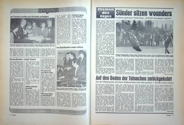 Inhaltsverzeichnis Kicker 91/1976