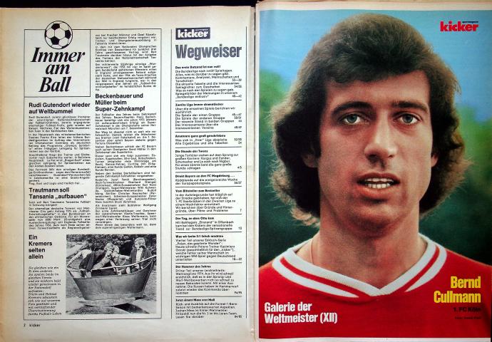 Inhaltsverzeichnis Kicker 92/1974