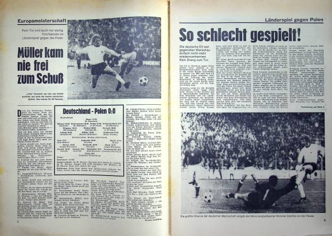 Inhaltsverzeichnis Kicker 93/1971