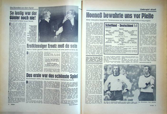 Inhaltsverzeichnis Kicker 93/1973