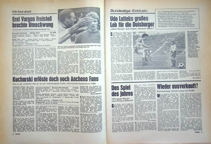 Inhaltsverzeichnis Kicker 93/1974