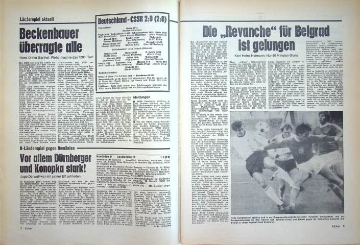 Inhaltsverzeichnis Kicker 93/1976