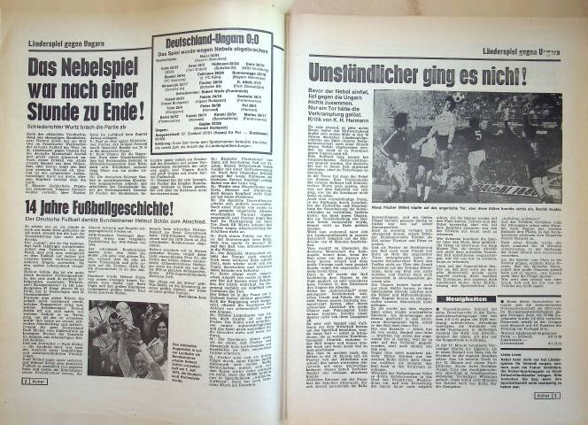Inhaltsverzeichnis Kicker 93/1978