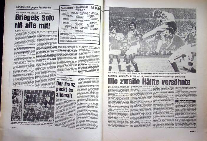 Inhaltsverzeichnis Kicker 93/1980