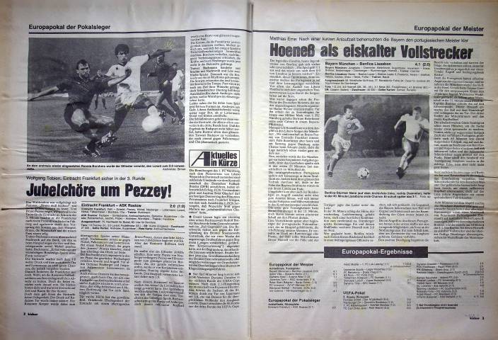 Inhaltsverzeichnis Kicker 93/1981
