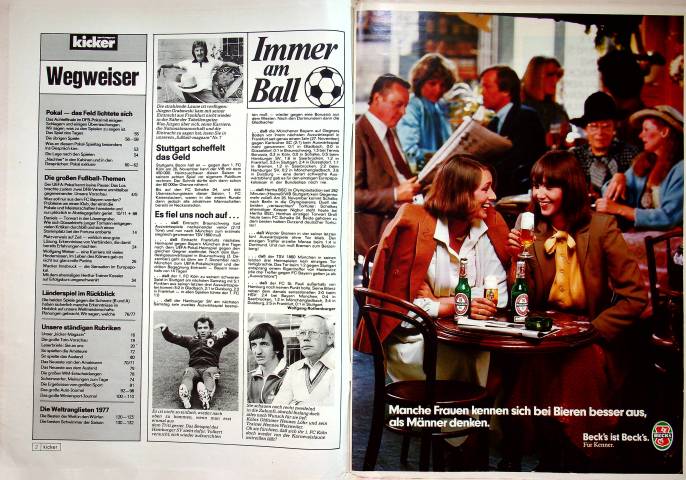 Inhaltsverzeichnis Kicker 94/1977