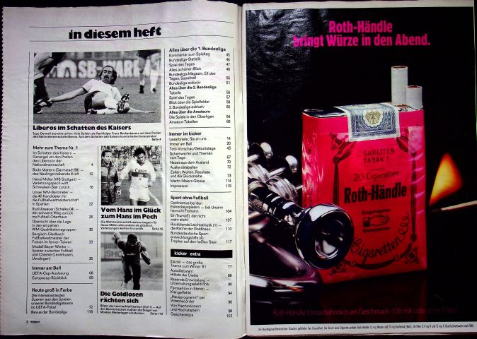 Inhaltsverzeichnis Kicker 94/1981