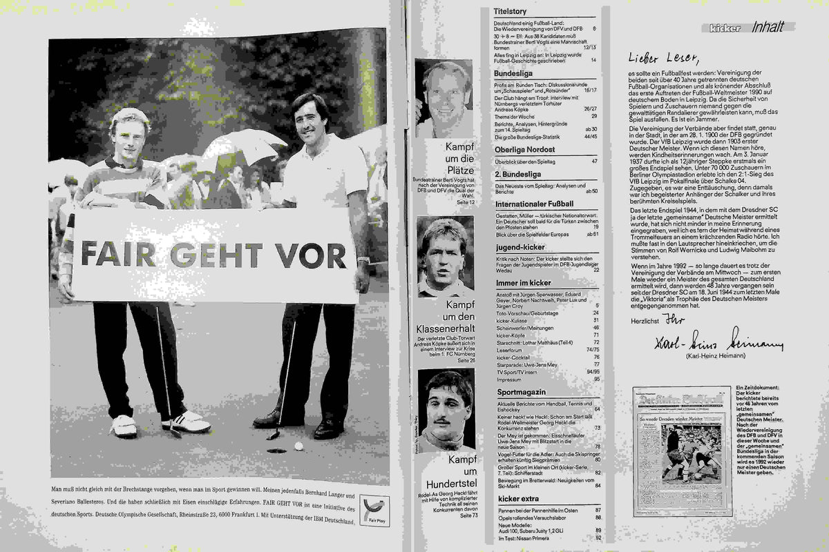 Inhaltsverzeichnis Kicker 94/1990