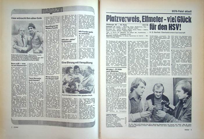 Inhaltsverzeichnis Kicker 95/1975