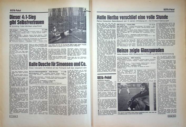 Inhaltsverzeichnis Kicker 95/1978