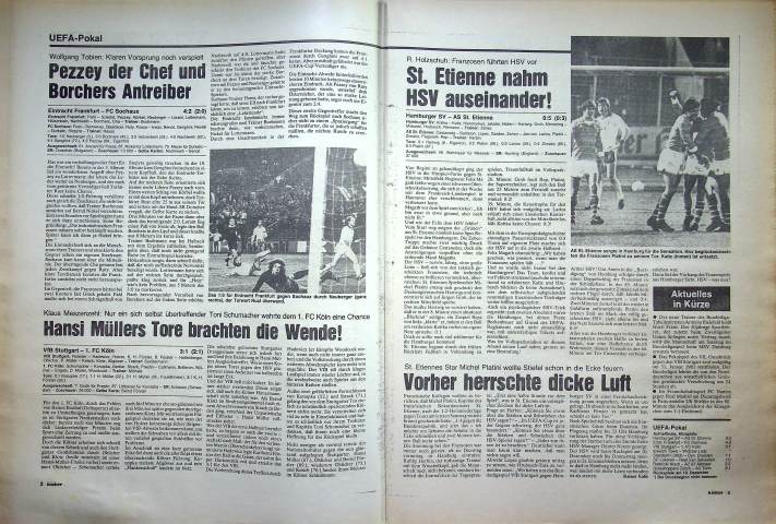 Inhaltsverzeichnis Kicker 95/1980