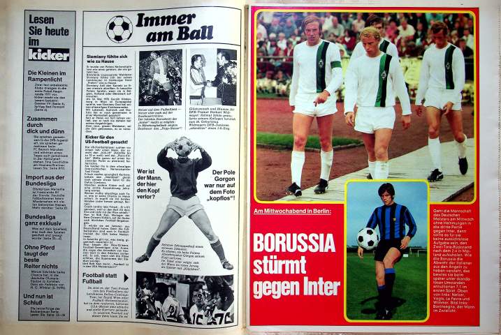 Inhaltsverzeichnis Kicker 96/1971