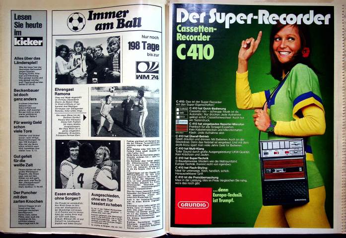 Inhaltsverzeichnis Kicker 96/1973