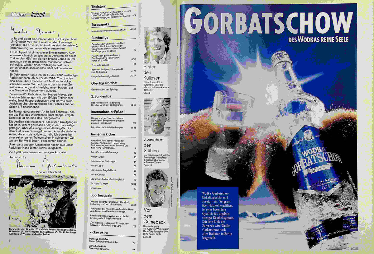 Inhaltsverzeichnis Kicker 96/1990