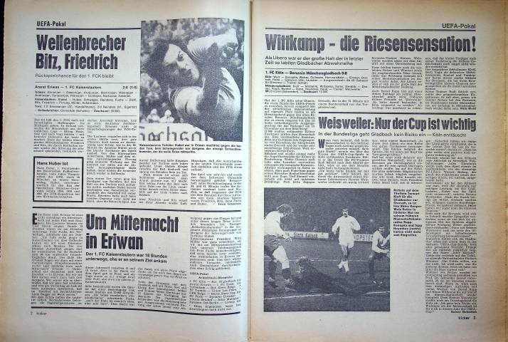 Inhaltsverzeichnis Kicker 97/1972