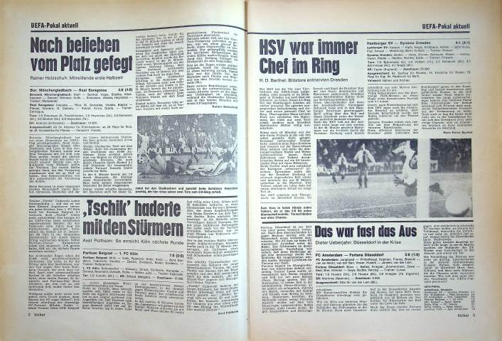 Inhaltsverzeichnis Kicker 97/1974