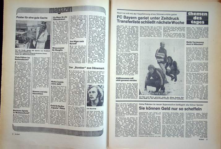 Inhaltsverzeichnis Kicker 97/1975