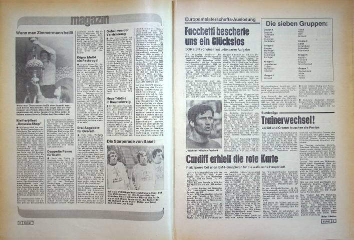 Inhaltsverzeichnis Kicker 97/1977