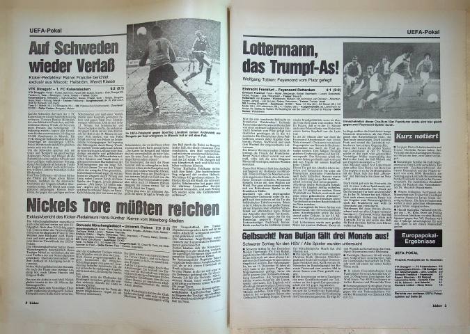 Inhaltsverzeichnis Kicker 97/1979