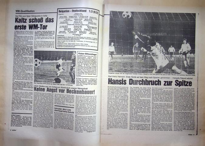 Inhaltsverzeichnis Kicker 97/1980