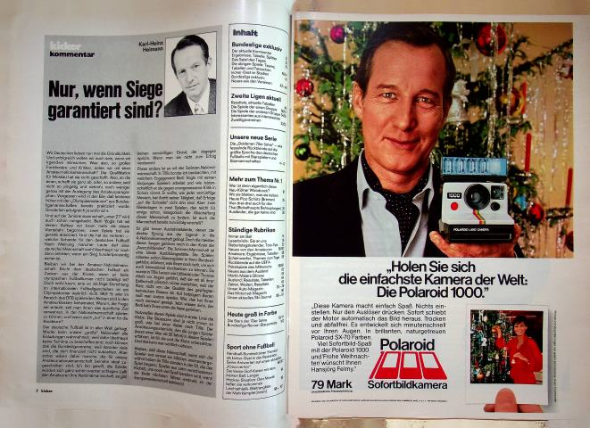 Inhaltsverzeichnis Kicker 98/1979