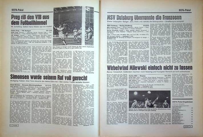 Inhaltsverzeichnis Kicker 99/1978