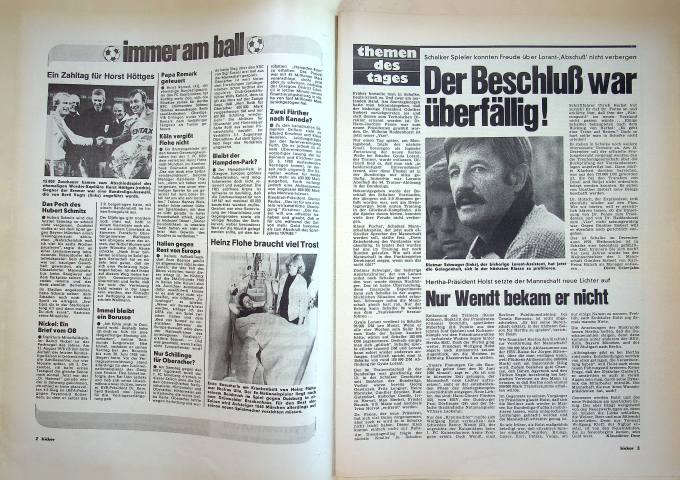 Inhaltsverzeichnis Kicker 99/1979