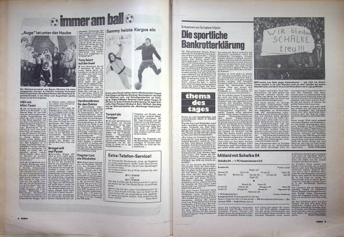 Inhaltsverzeichnis Kicker 99/1980